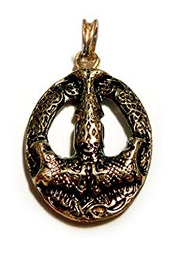 Mjölnir pendentif en doré avec ambre pour affirmer votre style au quotidien