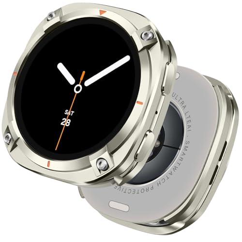 HITZEE 2 in 1 Metal Case Compatible for Samsung Galaxy Watch 8 44mm, Rugged Metal Protective Bumper with Back Cover for Samsung 