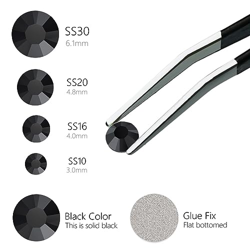 1440Pcs Ss20 Black Nail Flatback Rhinestones Bulk Nail Art Round Flatback Glass Gems Beads Stones Diamonds Glitter For Nails Decoration Jewels Accessories Crafts Eye Makeup Clothes Shoes (4.7Mm Ss20) #TOP5