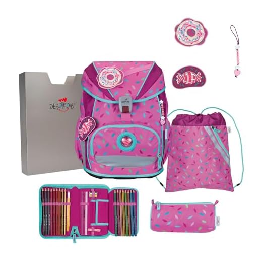 DerDieDas ErgoFlex Superlight Schulranzenset 5-teilig Sweet Sprinkles pink