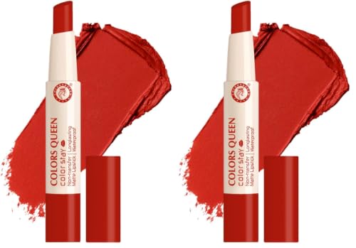 Image of Colors Queen Color Stay Matte Lipstick | Highly Pigmented with Smooth One Swipe Application | Ultra Matte Finish | Smudge Proof & Waterproof | Long Lasting Lipstick for Women (16 - Red, 2.1g)
