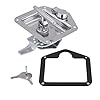 T-Shape Handle Lock, 12.5 * 12.2cm/4.9 * 4.8in Stainless Steel Folding T-Shape Handle Lock Tool Box Keys Kit Door Latch T-Handle Lock for Truck Trailer #5
