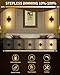 Rayogale Rechargeable Battery Wall Sconce 2 - Wireless, Dimmable, Timer, Remote, Touch Control, 3000K, USB-C Charging for Living Room, Bedroom Black Gold 2 Pack (Include 4 Specia Bulbs)