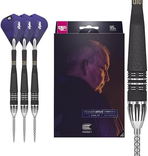 Target Darts Phil Taylor Power 9-Five Gen 10 24G 95% Tungsten Swiss Point Steel Tip Darts Set