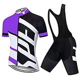 Multi-Rutsch: Die Taille Griffe und kurzen Ärmeln der Radlershorts sind ausgestattet mit Anti-Rutsch-Gel Streifen während Rennaktivitäten der oberen und unteren Teile des Fahrrads zu befestigen. Die Manschetten sind mit einer hohen elastischen Band ausgestattet von der Hose zu verhindern, während der Outdoor-Sport-Rutschen