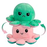 Reversible octopus verfügt über ein einzigartiges doppelseitiges zweifarbiges Design, das umgedreht werden kann, um verschiedene Farben und Ausdrücke anzuzeigen.