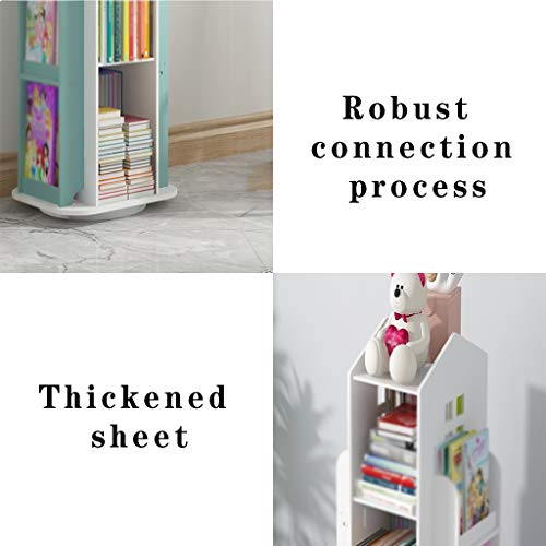 Drehbares Bücherregal, 39x39x97 Cm – Mehrschichtig, Weiß