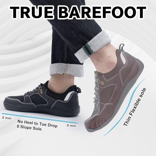 Image of ZYEN Mens Barefoot Shoes Wide Toe Box Trail Running Sneakers Zero Drop Non-Slip Extra Wide Width Walking Shoes Minimalist Wrestling Sneakers Gym Trainer