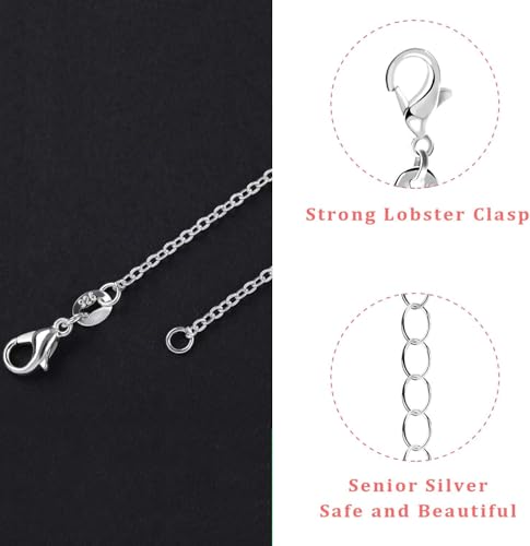 SANNIX 50 Pack Necklace Chains Bulk Silver Plated Necklace Chain Silver Chain Necklaces for DIY Jewelry Making Supplies, 1.2mm 18 Inches