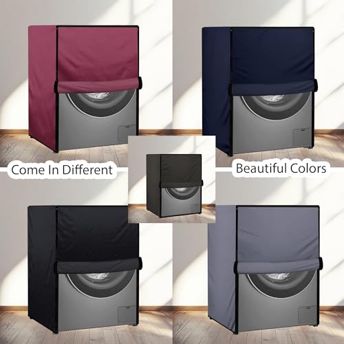 Image of Waterproof & Dustproof Top Front Load Washing Machine Cover for 6 kg 6.5 kg 7kg & 7.5 kg Compatible for IFB LG Samsung Whirlpool Bosch Haier | Siemensfor with Pipe Holes (Beige)