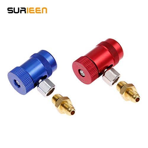 Surieen R1234Yf Self-Sealing Can Tap Depressor With High/Low Side R1234Yf Connector Adapters For A/C Refrigerants Mainfold Gauge Set #TOP1