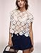 Flygo Womens Hollow Out Floral Lace Vest Cropped Embroideried Summer Crochet Coverup 2025 Trendy Blouse Tops(White-L)