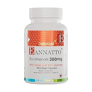 WELLNESS EXTRACT E Annatto Tocotrienols Deltagold 300mg, Vitamin E Tocotrienols Supplements 30 Softgel Capsules…