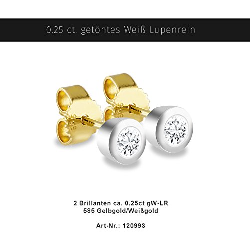 Diamond Line Diamant-Ohrstecker Gold 585 mit 2 Brillianten 0.15 ct. Lupenrein