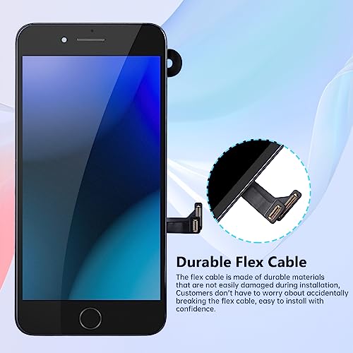 Risidamoy for iPhone 8 Plus Screen Replacement Black 5.5\" with Home Button Repair Kit 8plus 3D Touch LCD Display Digitizer Full Assembly Front Camera Speaker Front Glass Fix Tools A1864 A1897 A1898
