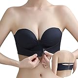 [APIKIE] ストラップレスブラ 紐なしブラ 【ジャンプでもズレ落ちず測定済・三重滑り止め】【体に苦しくない・美胸美背】 脇高 ノンワイヤー 高弾性 チューブトップ 柔らかい シームレス 結婚式 オフショル インナー ブラジャー 寄せ バストアップ (JP, アルファベット, M, ブラック)