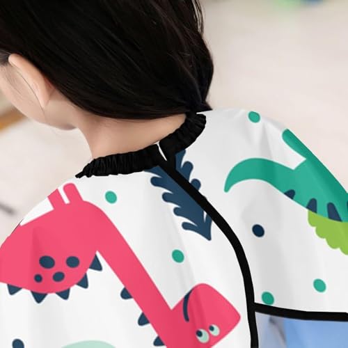 TCXX Kids Barber Cape Professional Salon Haircutting Cover for Child Hair Cutting Styling Haircut Apron Adjustable Closure Dinosaur - Thumbnail 4