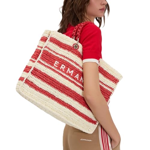 Tote bag ERMANNO FIRENZE Ashley Stripe Red grand format