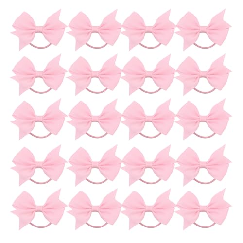 Image of 20 Pieces Pink Hair Accessories, Pink Hair Bow, Bows for Hair, Elastics Hair Bands for Girls, Small Ribbon Clips Hairbands Holder Set