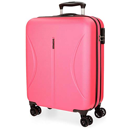 Roll Road Camboya Maleta de cabina Rosa 40x55x20 cms Rígida ABS Cierre combinación 36L 3Kgs 4 Ruedas Dobles Equipaje de Mano