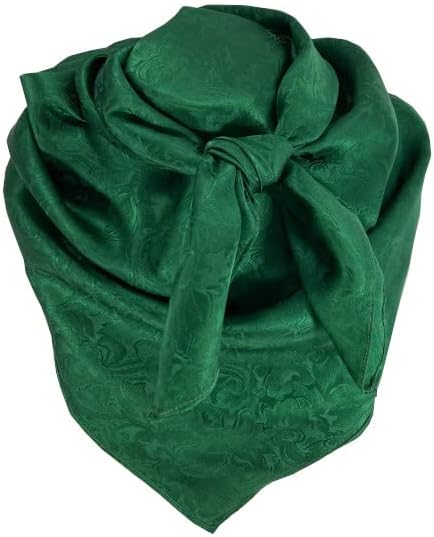 Yellowstone Wild Rag Bandana Scarf 100% Silk 35" Jacquard Green