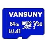 Vansuny 64GB Micro SD Card MicroSDXC Memory Card with A1 Class10 U3 V30 Full HD Video Recording TF Card (Micro SD Cards + SD Adapter)