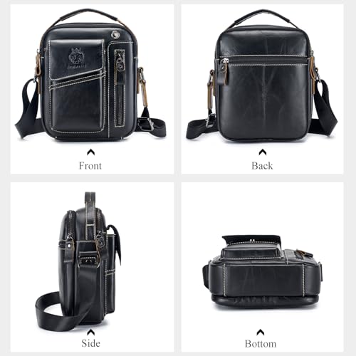 Image of Leather Shoulder Bag for Men Small Mens Crossbody Bag Purses Handbags | Small