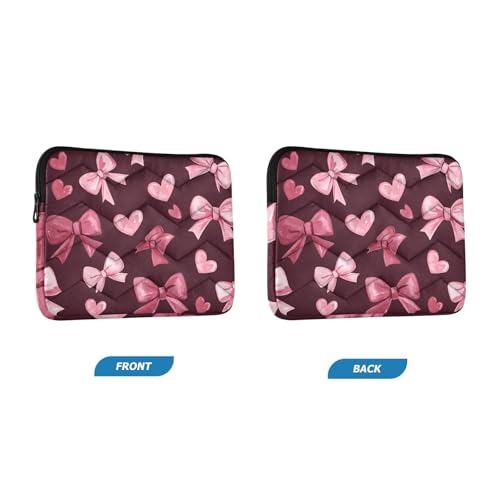 Funda para portátil slim 15,6" con lazos rosas sobre negro miniatura 2