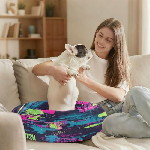 Lit pour chien et chat chaud panier graffiti moelleux S