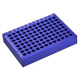 PATIKIL 96-Well Mikrozentrifugenröhrchen Halter Kühler Tablett Gewebekulturplatte Aluminium Kühlblock Für 50ml PCR Teströhrchen Laborausrüstung Blau