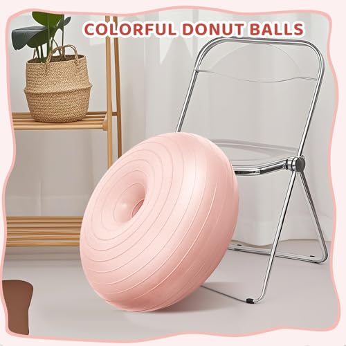 Image of Lewtemi 1 /2 /3 Pcs Flexible Seating for Classroom Elementary 20 Inch Yoga Ball Chair for Kids Wobble Chair for Sensory Kids Large Donut Ball Seats with Inflator for School Office