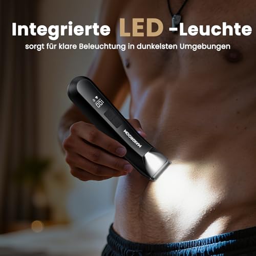 Intimrasierer Mann,MAXGROOM 3 IN 1 Rasierer Herren Elektrisch für Intimbereich,IPX7 Body Trimmer Herren,Nasenhaartrimmer Herren,Barttrimmer Herren Profi,Körperhaartrimmer Herren für Gesicht,Brust