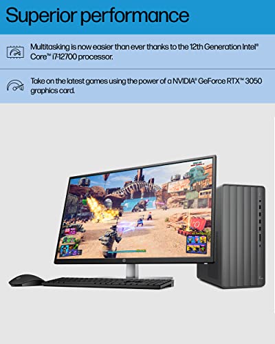 Hp TE01-3050 Envy Desktop, Nvidia Geforce Rtx 3050, 12Th Gen Intel Core I7-12700, 16 Gb Sdram, 1 Tb Ssd, Windows 11 Home, Wi-Fi 6 & Bluetooth, Wireless Keyboard & Mouse, Pre-Built Pc Tower thumb #2