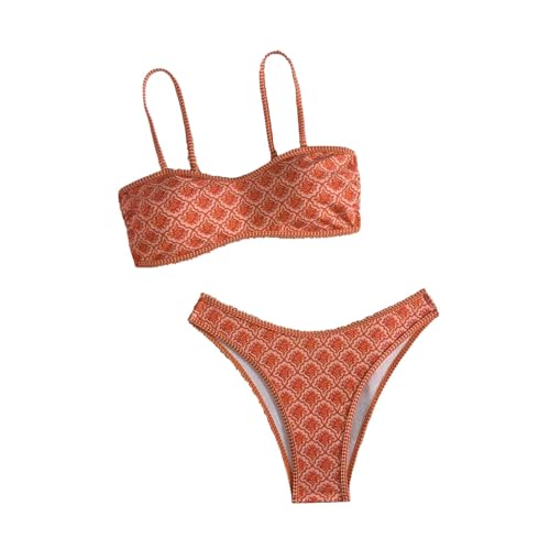 pxjsdwe Bikini Damen Set Schwarz V Ausschnitt Push Up Swimsuit Bikini Set Sommer Zweiteiliger Badeanzug Strandbikini High Waist Sexy Bademode Bauchweg Große Brüste Beachwear Bikinioberteil