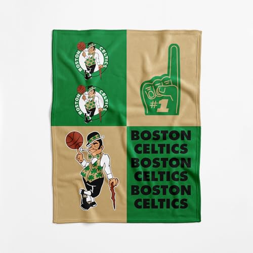 NBA Boston Celtics Officially Licensed Baby Swaddle Blanket, 40 x 50 in, Soft Lightweight Polyester, Domino Design