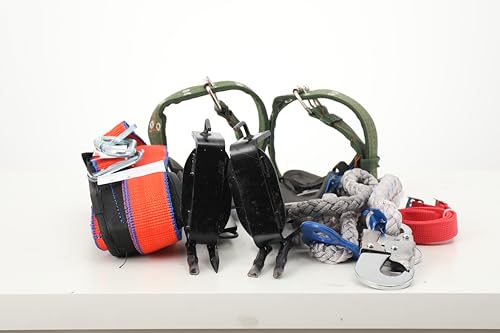 Foto von CDZHLTG Baumklettern Ausrüstung Set, Klettergurt Sicherheitsgurt Baumsteigeisen Tree Climbing Spike Baumkletterwerkzeug Fallschutz Seil Rescue Belt für Bergsteigen Baumklettern Outdoor, 2 Gängen