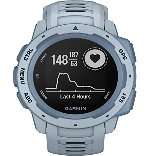 Garmin Instinct, Rugged Outdoor Watch with GPS, Features GLONASS and Galileo, Heart Rate Monitoring and 3-Axis Compass, Sea Foam