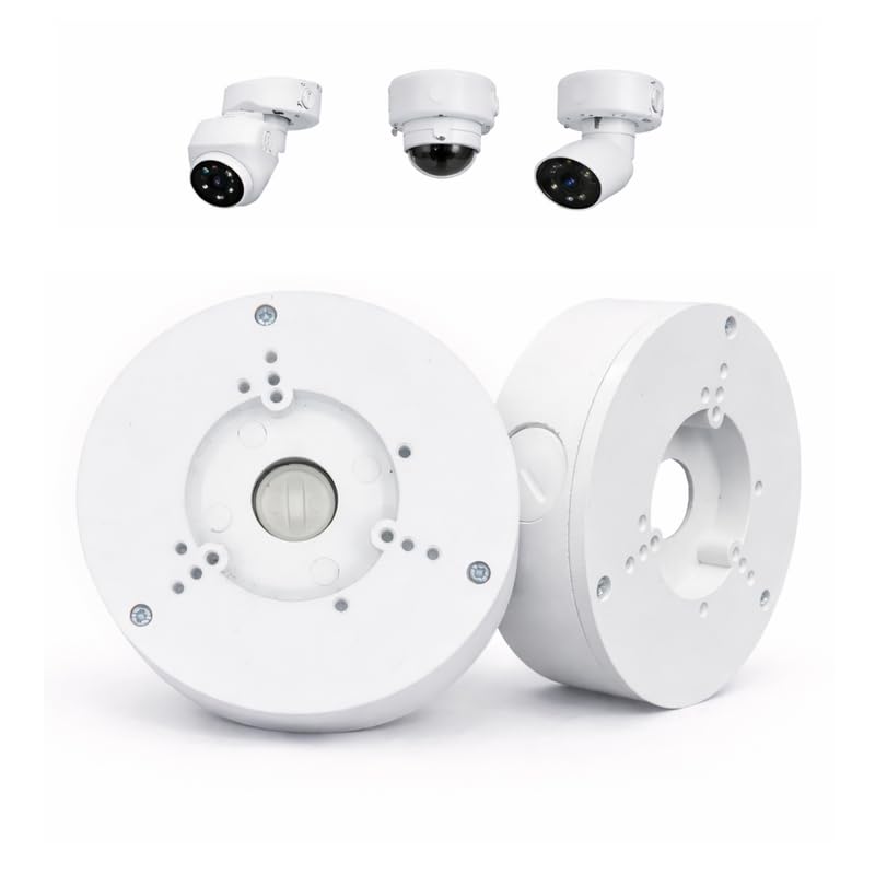 2 Pack PFA130-E Security Camera Junction Box (ABS) for Indoor & Outdoor Surveillance Camera - Security Camera Mount Bracket Waterproof Universal Camera Mount for Dome, Turret & Bullet Cameras (White)