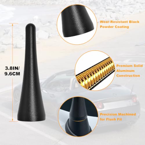 Image of 3.8 Inch Short Antennas for Mazda MX-5 Miata 2006-2026 | Antenna Replacement Car Wash-Proof Radio Antenna Truck Antenna Mazda MX-5 Miata Accessories