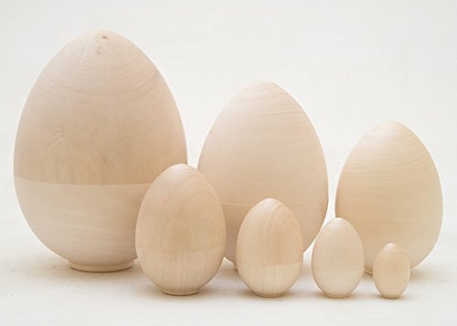 Made in Russia Blank Nesting Egg 7pc/6" Unpainted Ready to Paint Matryoshka DIY Wooden Egg Set 100% Guaranteed!