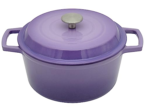 NWsystems 4.2 Quart Cast Iron Dutch Oven with Lid - Enameled Non-Stick Interior, Oven Safe to 500°F, Multi-Stovetop Compatible – Violet by NWsystems - Used condition - US$34.19