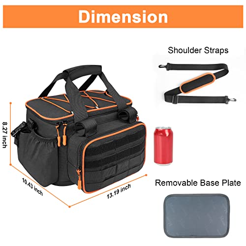 Tackle Bag With Cooler & Rod Holder, Fishing Gifts For Men Unique, Saltwater Resistant Waterproof Fishing Tackle Storage Carrying Case With Shoulder Strap For For Trays And Fish Gear, Black #TOP5