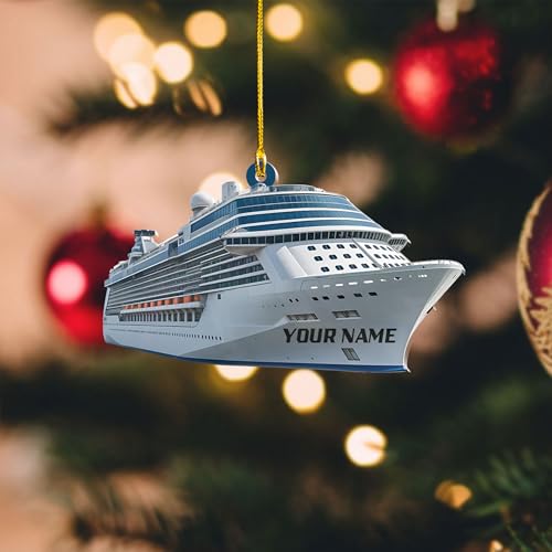 Personalized Cruise Ship Ornament 2025, Cruise Christmas Ornament for Travelers,