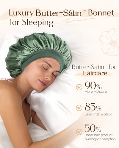 YANIBEST Silk Bonnet for Sleeping Women, Double Layer Hair Satin Bonnets with Elastic Band, Sleep Cap Curly Natural Hair2