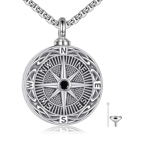 Cremation Urn Necklaces for Ashes Sterling Silver Cremation Jewelry for Ashes Holder Memorial Gifts for Women Men