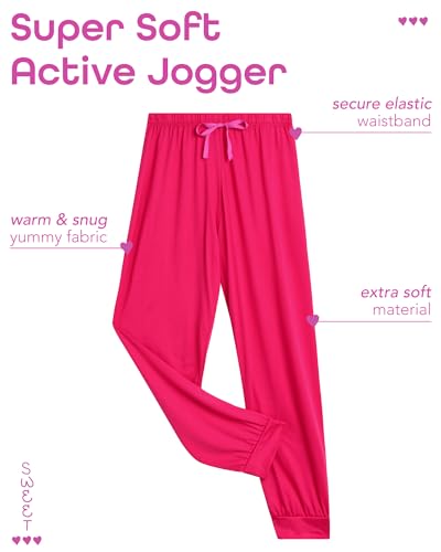 Sweet Hearts Girls Sweatpants - 3 Pack Cozy Comfort Active Joggers Sweat Pants for Girls : Made in USA (Sizes: 5-18)2