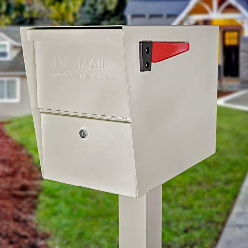 Image of Mail Boss 7207 Package Master Curbside Locking Security Mailbox, Cream White