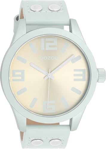 Oozoo Armbanduhr Basic Line mit Lederband 47 MM Green/Weißgrün/Weißgrün C1095