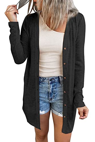 JOCAFIYE Damen Cardigan Strandkleid Lang Dünne Jacke Langarm Leichter...