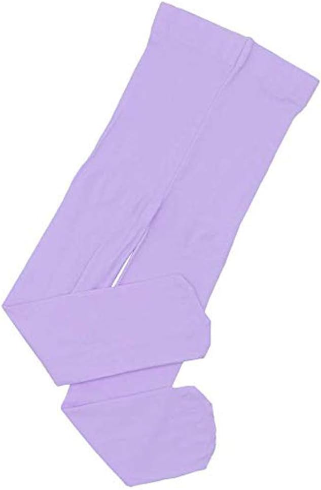 Whyme Baby 2 Pack Toddler Girls Pro Ultra Soft Stretchy Ballet Dance Tights Footed Casual School Uniform Solid Leggings Pants for 9-12T Kids Light Purple
